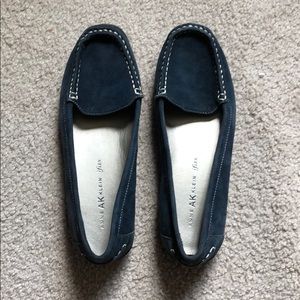 Navy Blue Suede Anne Klein Loafers